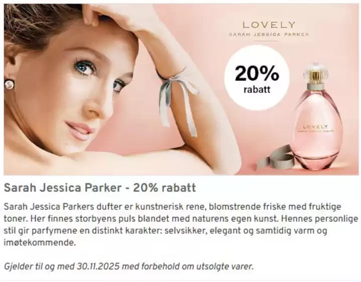 Shopping4net-katalog i Strømmen | Sarah Jessica Parker - 20% rabatt | 2025-11-03T00:00:00.000Z - 2025-11-30T00:00:00.000Z