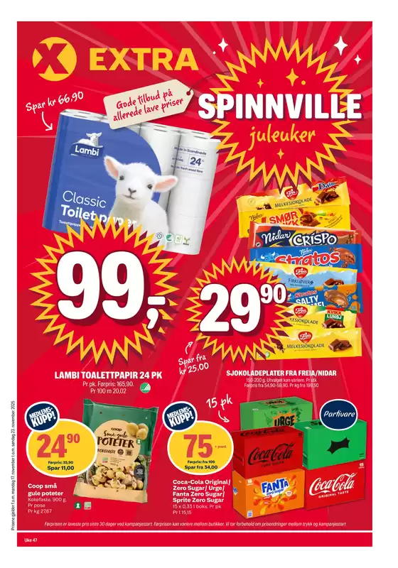 Coop Extra-katalog i Sandnes | Tilbud for kuppjegere | 2025-11-17T00:00:00.000Z - 2025-11-23T00:00:00.000Z