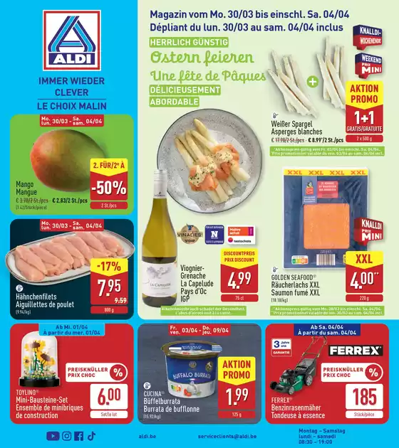 Catalogue Aldi à Herstal | Super réductions sur des produits sélectionnés | 2026-03-30T00:00:00.000Z - 2026-04-04T00:00:00.000Z