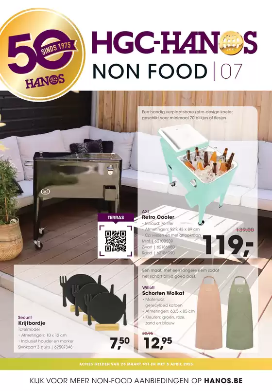 Catalogue Hanos à Knokke-Heist | Non Food 7 | 2026-03-24T00:00:00.000Z - 2026-04-05T00:00:00.000Z