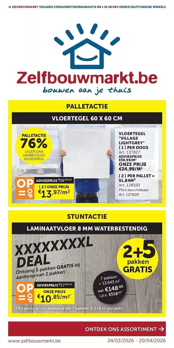 Catalogue Zelfbouwmarkt à Zottegem | Nieuwe Folder | 2026-03-24T00:00:00.000Z - 2026-04-20T00:00:00.000Z