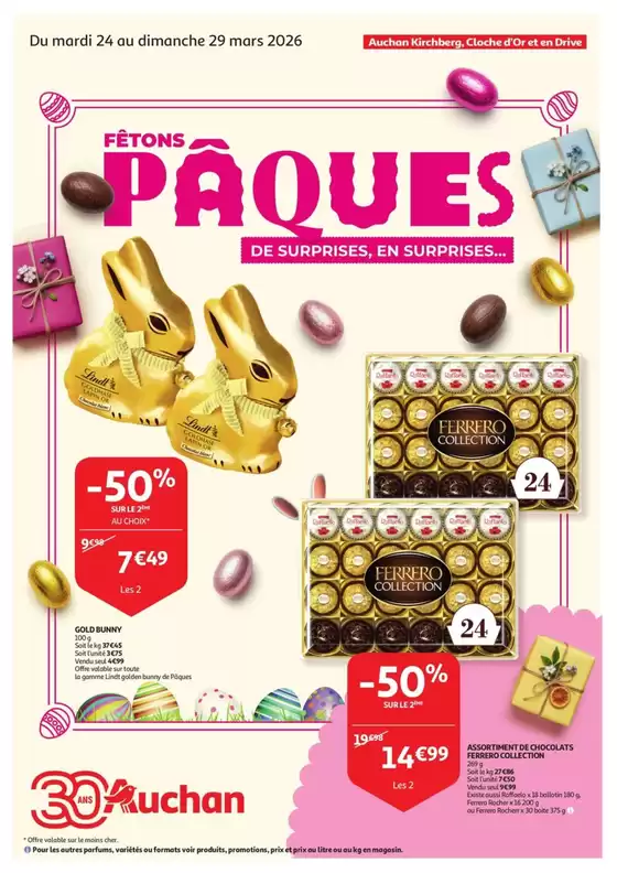 Catalogue Auchan à Schmëtt | Pâques | 2026-03-24T00:00:00.000Z - 2026-03-29T00:00:00.000Z
