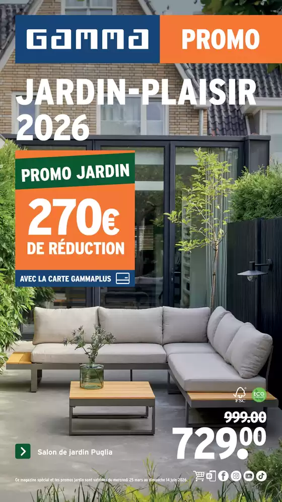 Catalogue GAMMA à Spa | Réductions et promotions | 2026-03-25T00:00:00.000Z - 2026-06-14T00:00:00.000Z