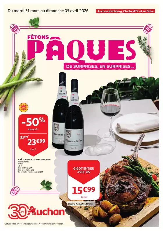 Catalogue Auchan à Termonde | Fêtons Pâques | 2026-03-31T00:00:00.000Z - 2026-04-05T00:00:00.000Z
