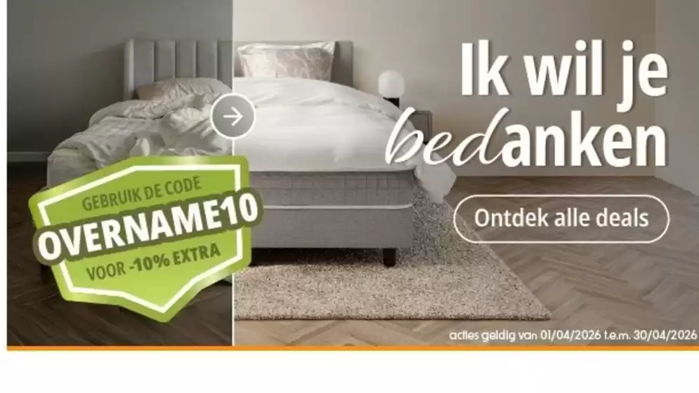Catalogue Sleepworld à Charleroi | Oferta-NL | 2026-04-02T00:00:00.000Z - 2026-04-30T00:00:00.000Z