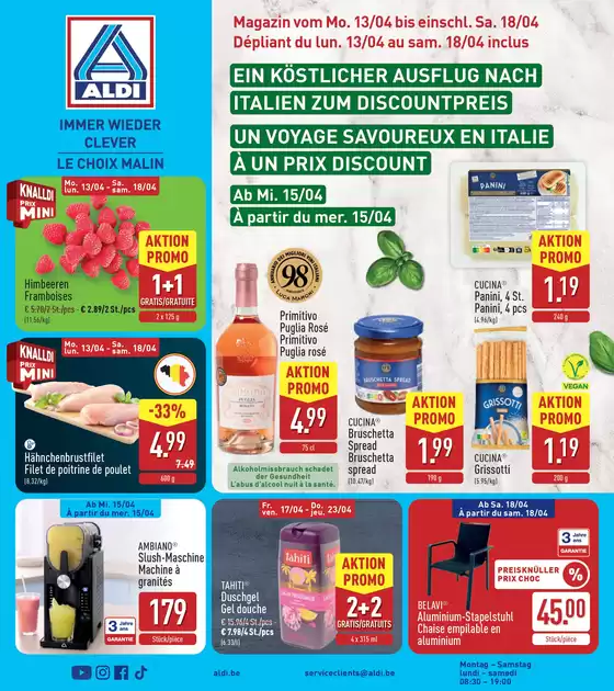Catalogue Aldi à Gembloux | Super offre pour les chasseurs de bonnes affaires | 2026-04-13T00:00:00.000Z - 2026-04-23T00:00:00.000Z