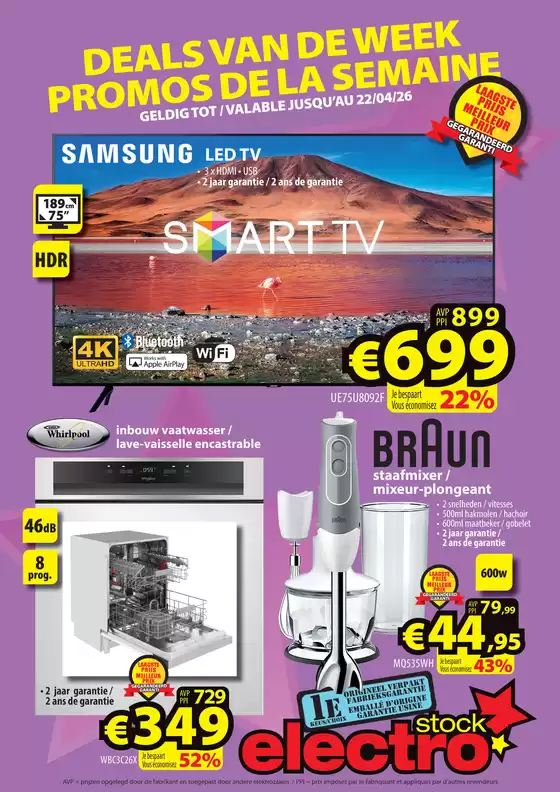 Catalogue ElectroStock à Beveren | folder ElectroStock - NL | 2026-04-15T00:00:00.000Z - 2026-04-22T00:00:00.000Z