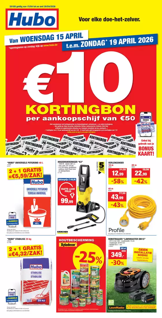 Catalogue Hubo à Anvers | Hubo Folder geldig t.e.m. 26/04/2026 NL | 2026-04-15T00:00:00.000Z - 2026-04-26T00:00:00.000Z