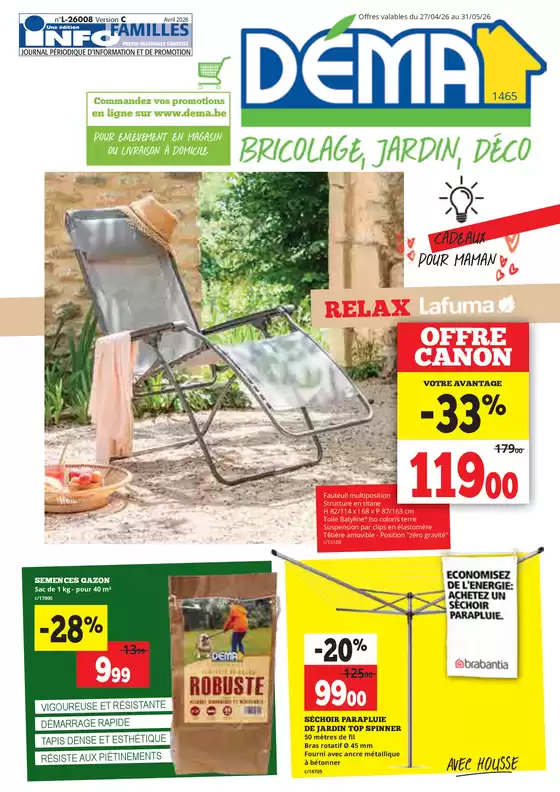 Catalogue Dema à Namur | Offres pour les chasseurs de bonnes affaires | 2026-04-27T00:00:00.000Z - 2026-05-31T00:00:00.000Z