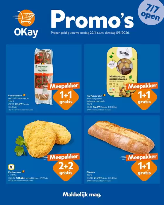 Catalogue OKay Supermarkt à Grâce-Hollogne | De folder van Okay - NL | 2026-04-22T00:00:00.000Z - 2026-05-05T00:00:00.000Z