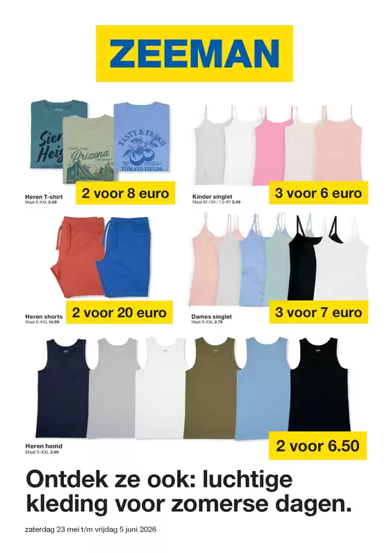 Catalogue Zeeman | Zeeman Week 22-23 zaterdag 23 mei tm vrijdag 5 juni 2026. | 2026-05-23T00:00:00.000Z - 2026-06-05T00:00:00.000Z