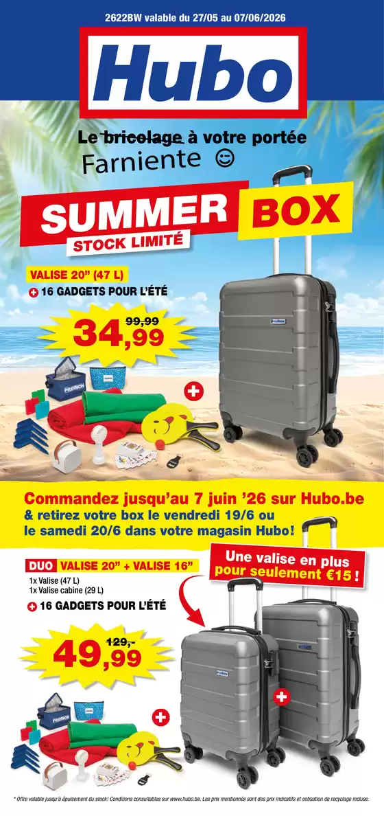 Catalogue Hubo | Hubo Dépliant valable jusqu'au 07/06/2026 FR | 2026-05-27T00:00:00.000Z - 2026-06-07T00:00:00.000Z