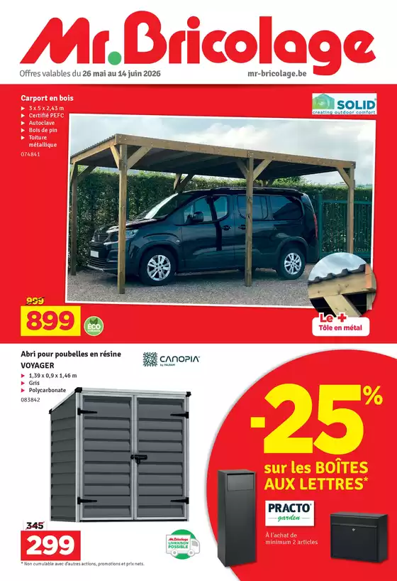 Catalogue Mr. Bricolage à Charleroi | F5 digital 2026 | 2026-05-26T00:00:00.000Z - 2026-06-14T00:00:00.000Z