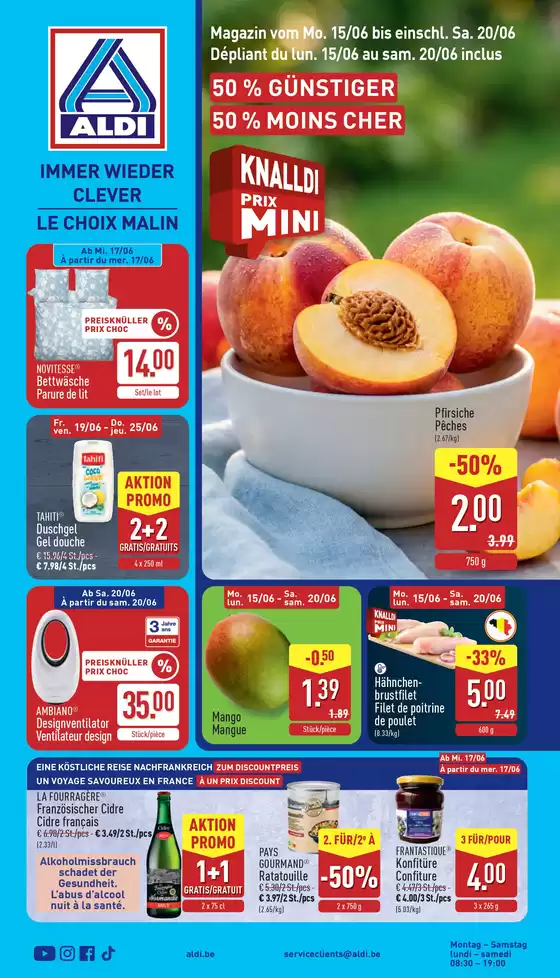 Catalogue Aldi à Eupen | Offres exclusives et bonnes affaires | 2026-06-15T00:00:00.000Z - 2026-06-20T00:00:00.000Z