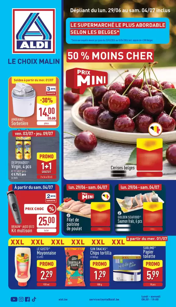 Catalogue Aldi à Ittre | Offres exclusives et bonnes affaires | 2026-06-29T00:00:00.000Z - 2026-07-09T00:00:00.000Z
