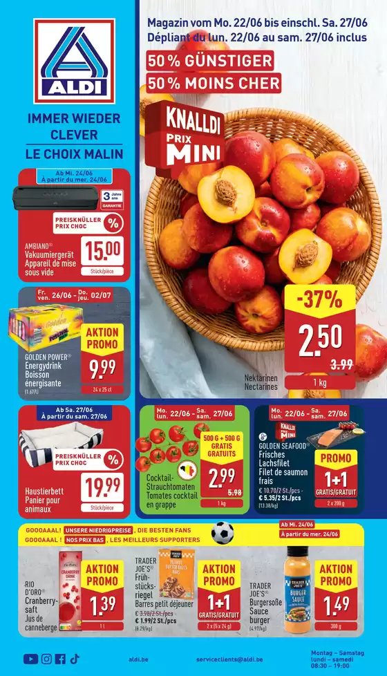 Catalogue Aldi à Diest | Promotions spéciales en cours | 2026-06-22T00:00:00.000Z - 2026-07-02T00:00:00.000Z