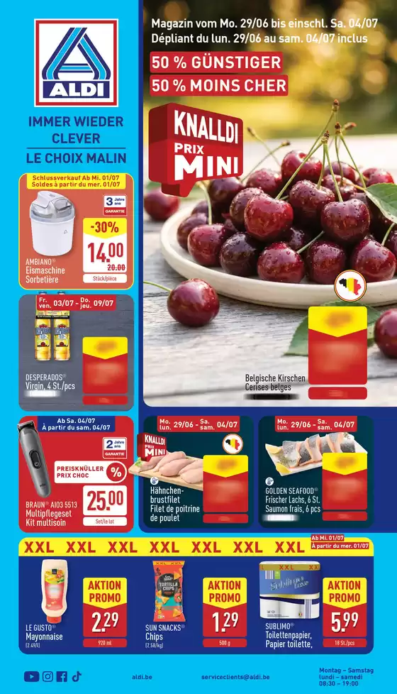 Aldi folder | Meilleures offres pour tous les clients | 2026-06-29T00:00:00.000Z - 2026-07-09T00:00:00.000Z