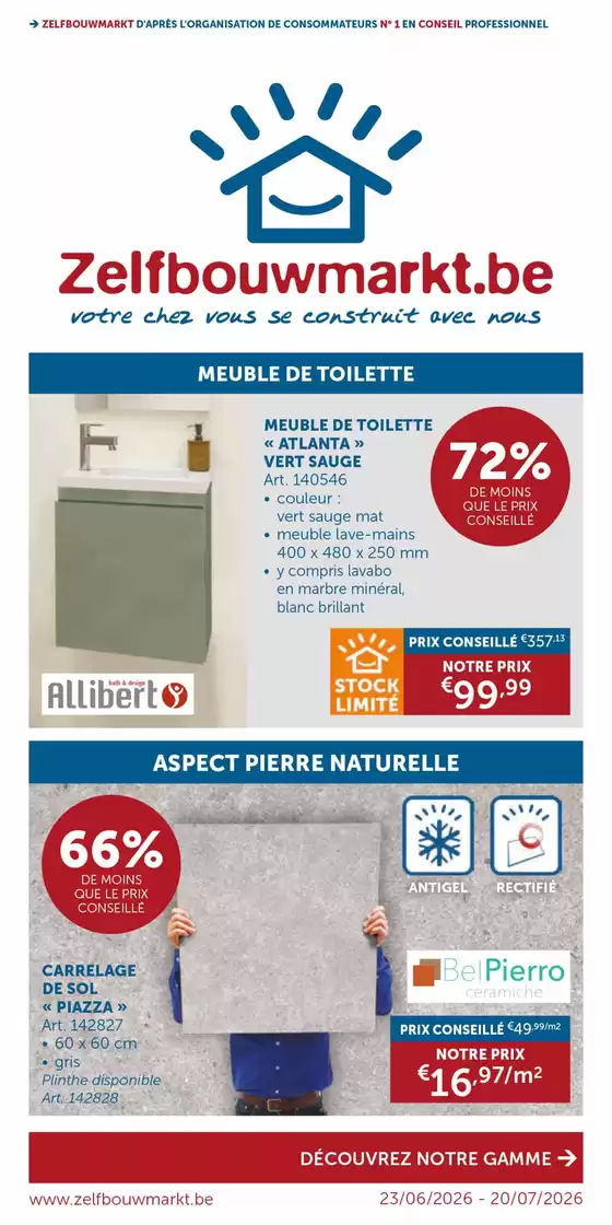 Catalogue Zelfbouwmarkt à Wemmel | Oferta-FR | 2026-06-23T00:00:00.000Z - 2026-07-20T00:00:00.000Z