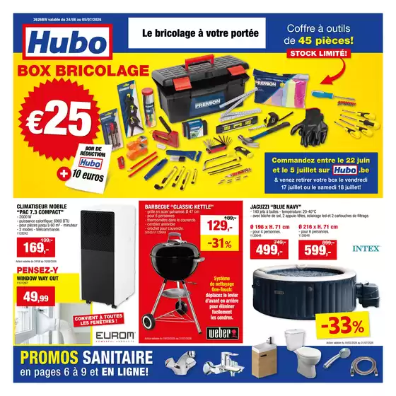 Hubo folder in Couvin | Hubo Dépliant valable jusqu'au 05/07/2026 FR | 2026-06-22T00:00:00.000Z - 2026-07-18T00:00:00.000Z