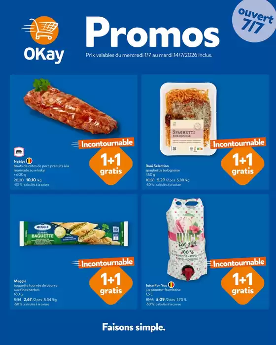 Catalogue OKay Supermarkt à Baelen | Le dépliant dOkay - FR | 2026-07-01T00:00:00.000Z - 2026-07-14T00:00:00.000Z