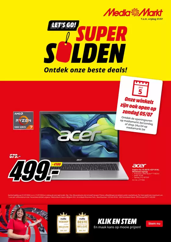 Catalogue Media Markt | A Media Markt BE - 26W27 SOLDEN Wave 1 BE-FL | 2026-07-01T00:00:00.000Z - 2026-07-31T00:00:00.000Z