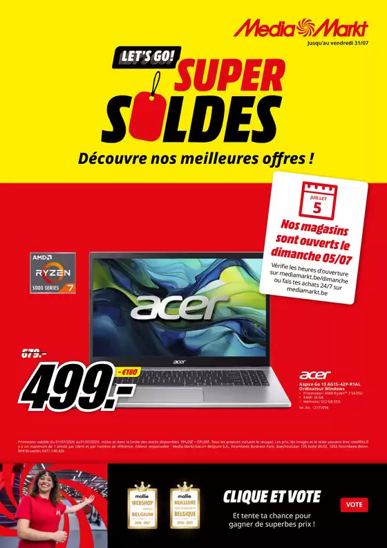 Catalogue Media Markt | A Media Markt BE - 26W27 SOLDEN Wave 1 BE-FR | 2026-07-01T00:00:00.000Z - 2026-07-31T00:00:00.000Z