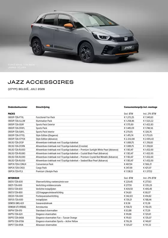 Catalogue Honda à Aartselaar | Jazz | 2026-07-01T00:00:00.000Z - 2026-07-31T00:00:00.000Z
