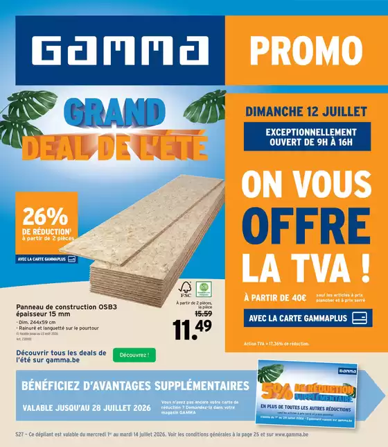 Catalogue GAMMA à Ninove | Meilleures offres et réductions | 2026-07-01T00:00:00.000Z - 2026-07-28T00:00:00.000Z