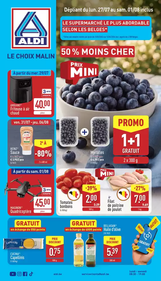 Aldi folder | Offres exclusives et bonnes affaires | 2026-07-27T00:00:00.000Z - 2026-08-01T00:00:00.000Z