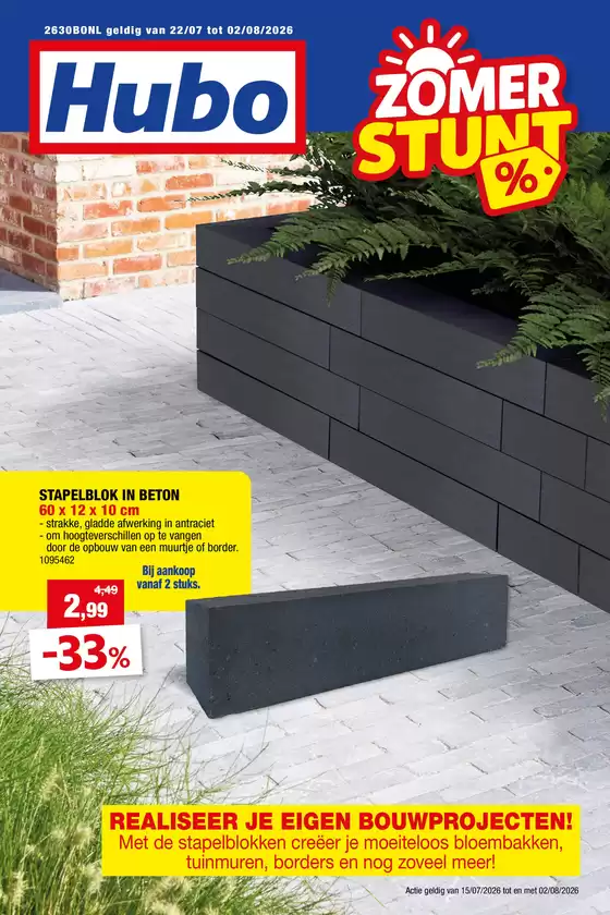 Catalogue Hubo | Hubo Folder geldig t.e.m. 02/08/2026 NL | 2026-07-15T00:00:00.000Z - 2026-08-02T00:00:00.000Z