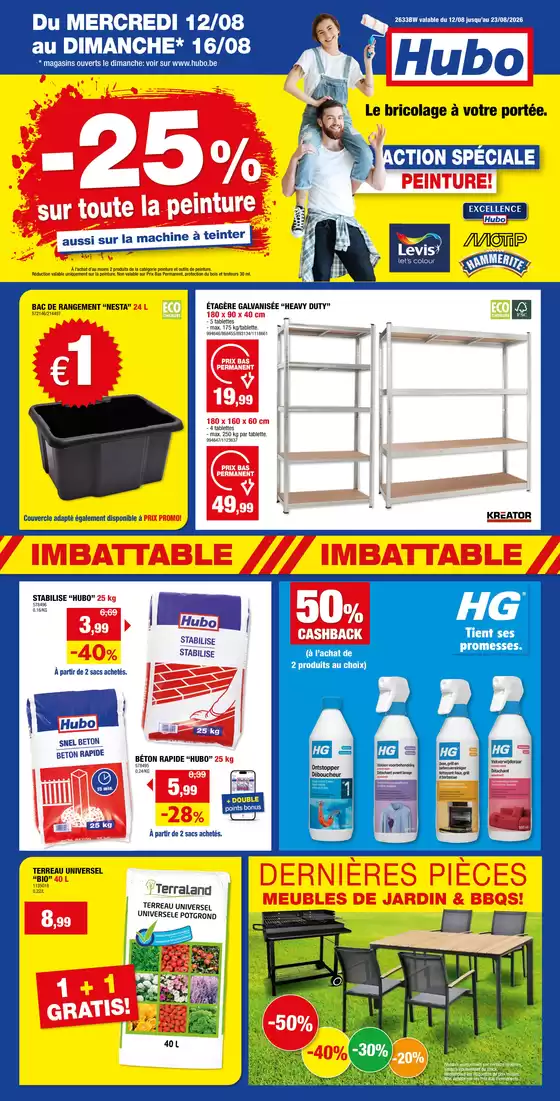Catalogue Hubo à Bruges | Hubo Dépliant valable jusqu'au 23/08/2026 FR | 2026-08-12T00:00:00.000Z - 2026-08-23T00:00:00.000Z