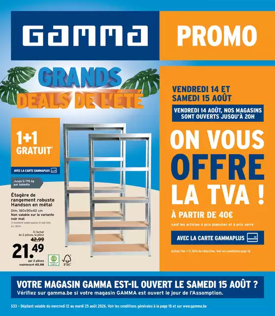 GAMMA folder | Large sélection d'offres | 2026-08-12T00:00:00.000Z - 2026-08-25T00:00:00.000Z