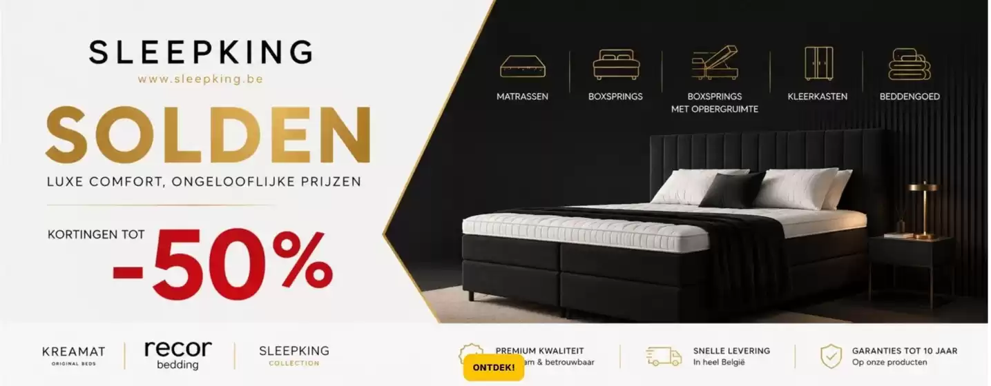 Catalogue Sleepking à Genappe | Oferta | 2026-08-24T00:00:00.000Z - 2026-09-24T00:00:00.000Z