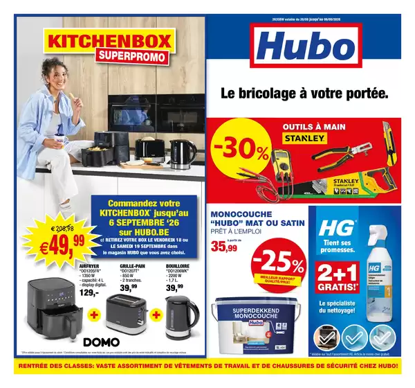 Hubo folder in Wevelgem | Hubo Dépliant valable jusqu'au 06/09/2026 FR | 2026-08-26T00:00:00.000Z - 2026-09-06T00:00:00.000Z