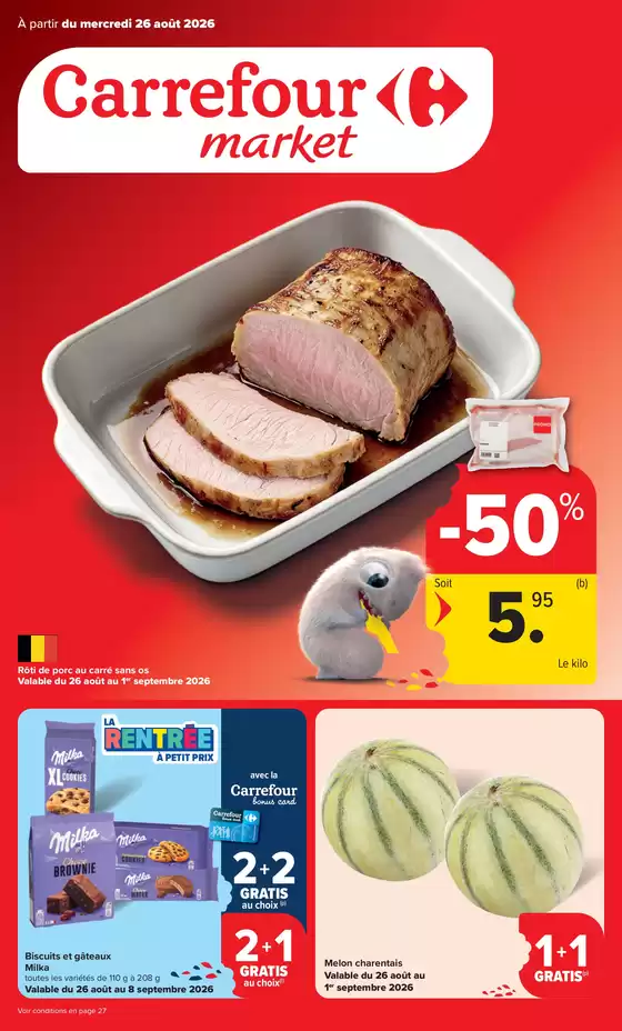 Catalogue Carrefour Market à Torhout | Oferta | 2026-08-26T00:00:00.000Z - 2026-09-01T00:00:00.000Z