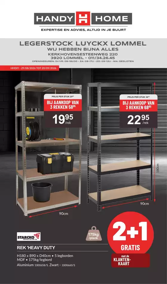 Catalogue HandyHome à Liège | folder HandyHome Legerstock Luyckx NL | 2026-08-29T00:00:00.000Z - 2026-09-20T00:00:00.000Z