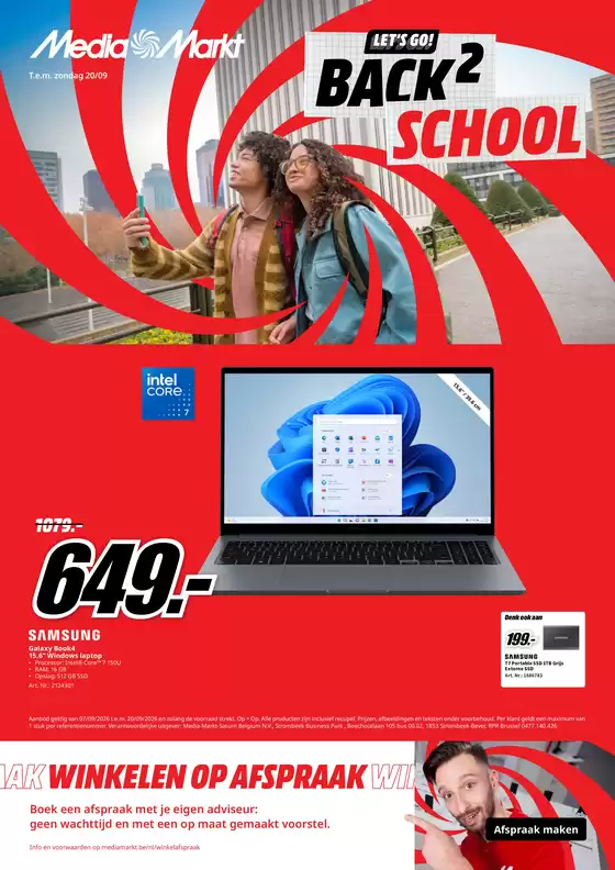 Catalogue Media Markt | A Media Markt BE - 26W37 B2S BE-FL | 2026-09-07T00:00:00.000Z - 2026-09-20T00:00:00.000Z