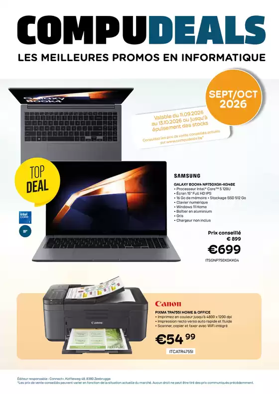 Catalogue Compudeals à Rhode-Saint-Genèse | Oferta-FR | 2026-09-17T00:00:00.000Z - 2026-10-13T00:00:00.000Z