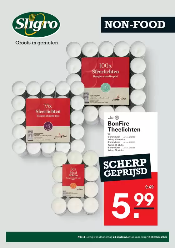 Catalogue Sligro | Nonfood 13 2026 | 2026-09-24T00:00:00.000Z - 2026-10-12T00:00:00.000Z