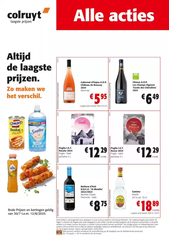 Catalogue Colruyt à Bruxelles | Altijd De Laagste Prijzen. | 2025-07-30T00:00:00.000Z - 2025-08-12T00:00:00.000Z