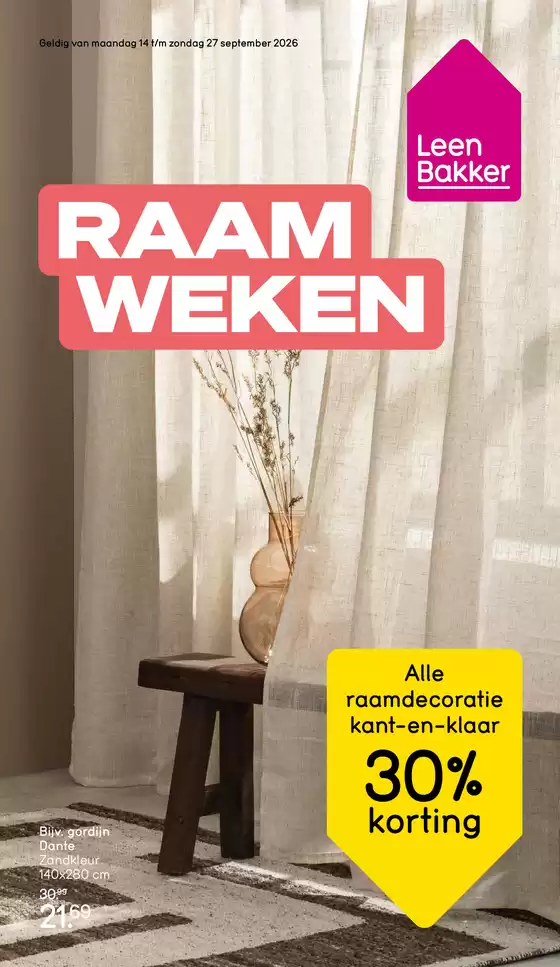 Leen Bakker folder in Roulers | Découvrez des offres attractives | 2026-09-14T00:00:00.000Z - 2026-09-27T00:00:00.000Z