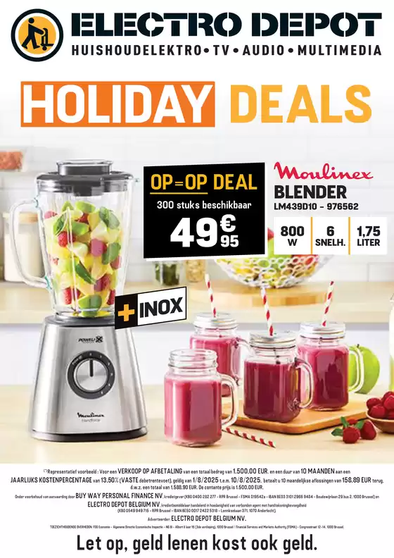 Catalogue Electrodepot à Beernem | Holiday Deals NL | 2025-08-01T00:00:00.000Z - 2025-08-10T00:00:00.000Z