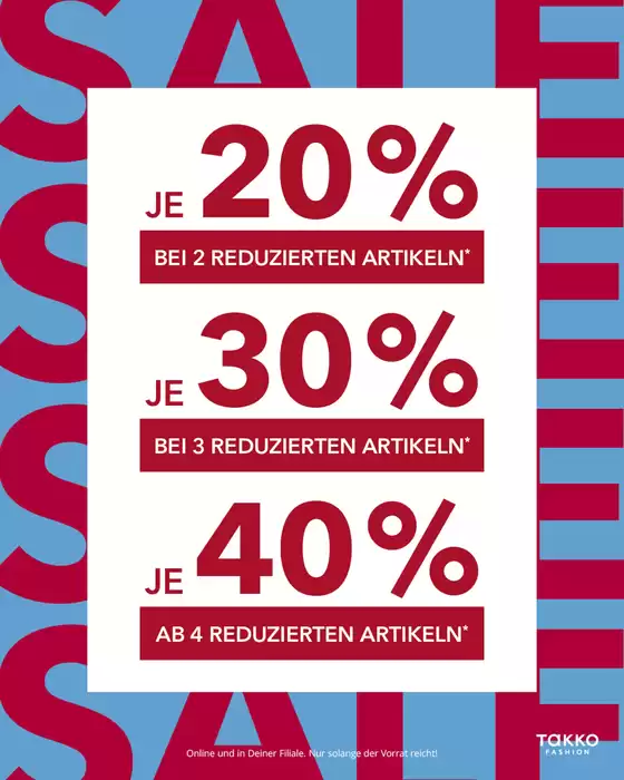 Catalogue Takko à Aubel | 20% Off | 2025-08-01T00:00:00.000Z - 2025-08-19T00:00:00.000Z