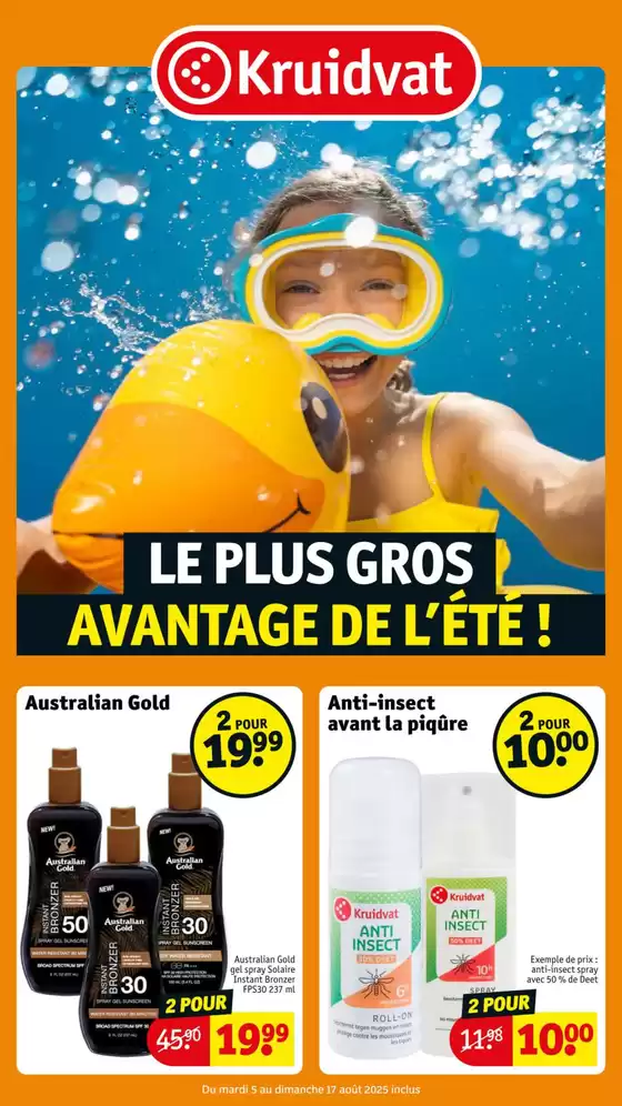 Catalogue Kruidvat à Schmëtt | Avantage De L'éte | 2025-08-05T00:00:00.000Z - 2025-08-17T00:00:00.000Z