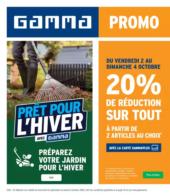 Catalogue GAMMA à Herzele | Découvrez des offres attractives | 2026-09-16T00:00:00.000Z - 2026-10-06T00:00:00.000Z