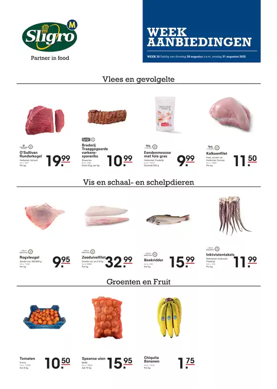 Catalogue Sligro à Louvain | Week 35 NL | 2025-08-26T00:00:00.000Z - 2025-08-31T00:00:00.000Z