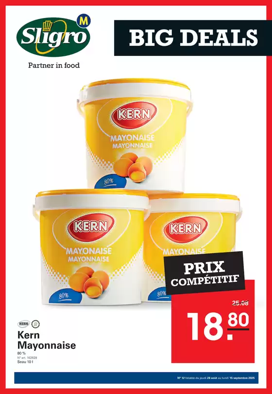 Catalogue Sligro | Big Deals FR | 2025-08-28T00:00:00.000Z - 2025-09-15T00:00:00.000Z