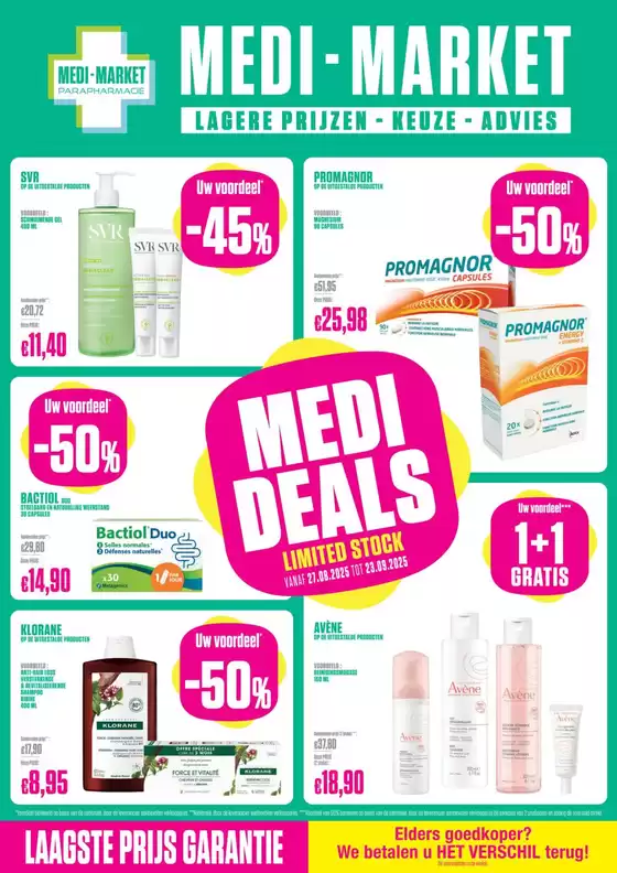 Catalogue Medi-Market à Louvain | Lagere Prijzen NL | 2025-08-27T00:00:00.000Z - 2025-09-23T00:00:00.000Z