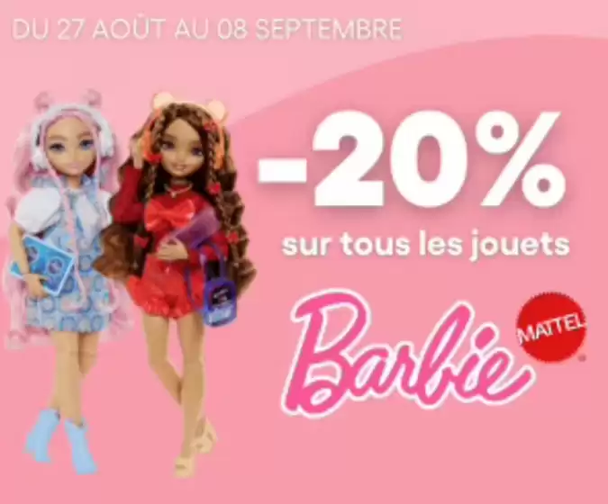 Catalogue King Jouet à Wanze | 20% Barbie | 2025-09-01T00:00:00.000Z - 2025-09-08T00:00:00.000Z