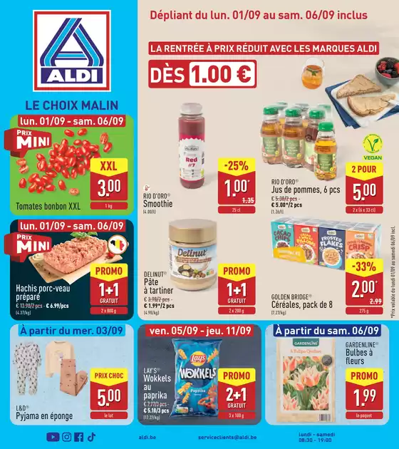 Catalogue Aldi à Sambreville | FR - Folder Aldi | 2025-09-11T00:00:00.000Z - 2025-09-25T00:00:00.000Z